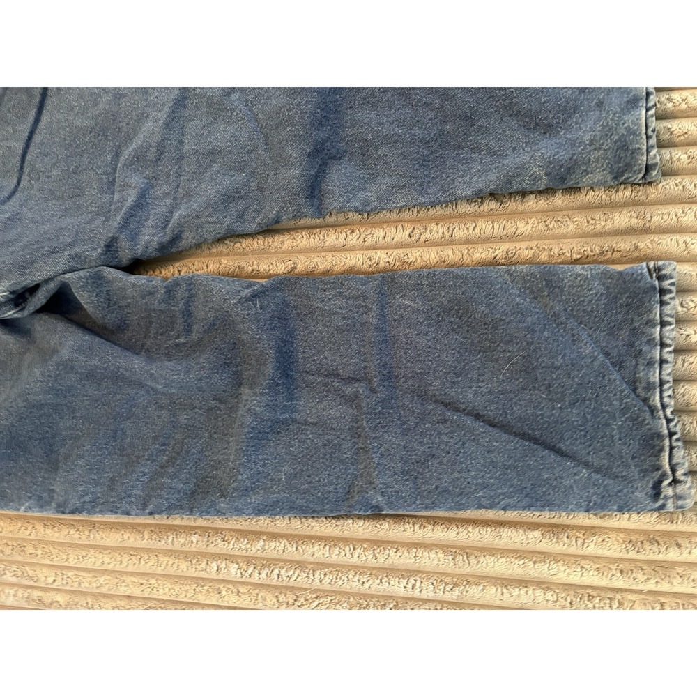 WRANGLER RIGGS WORK WEAR DURA SHIELD DENIM FLANNEL LINED BLUE JEANS 34x30 - Picture 13 of 14